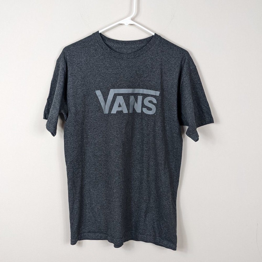Vans Classic Spellout Logo Gray T Shirt
